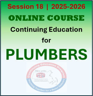 Session 18 ONLINE Continuing Education Course for PLUMBERS
